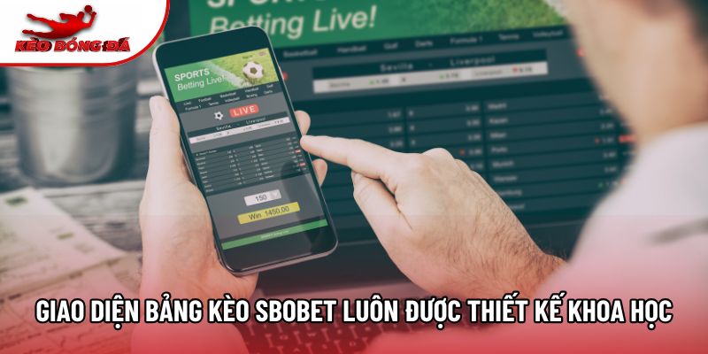 Giao diện bảng kèo SBOBET luôn được thiết kế khoa học